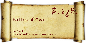 Pallos Éva névjegykártya
